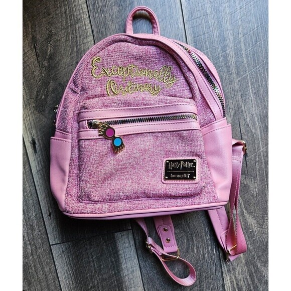 Loungefly RARE Harry Potter Luna Lovegood Pink Mini Backpack - Picture 2 of 9